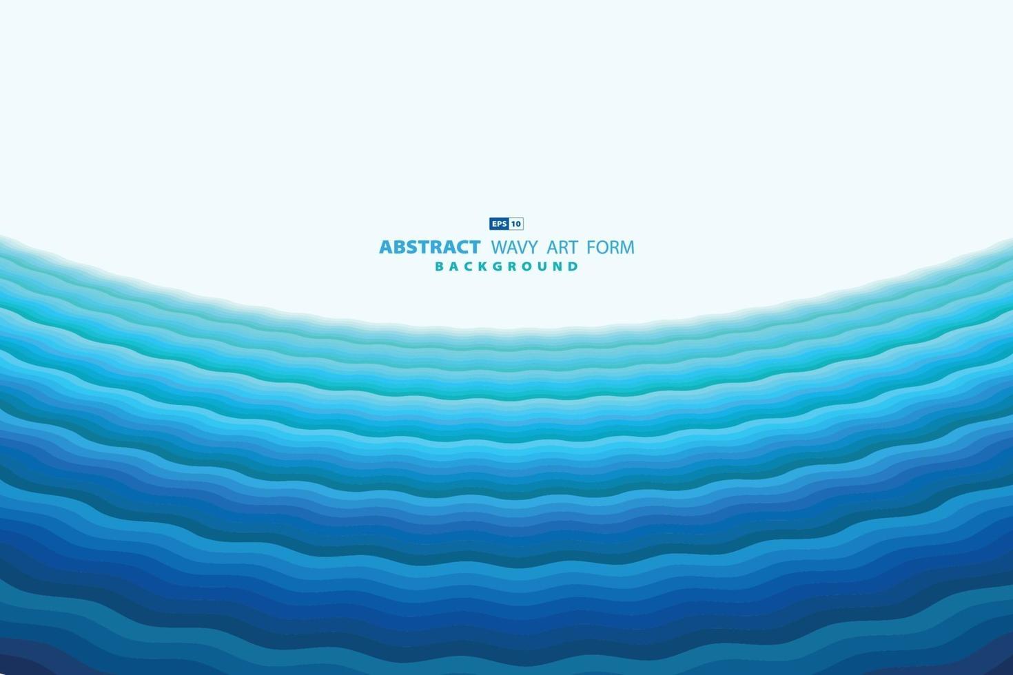 Diseño de mar ondulado azul abstracto de perspectiva de patrón mínimo para el fondo del título. ilustración vectorial eps10 vector