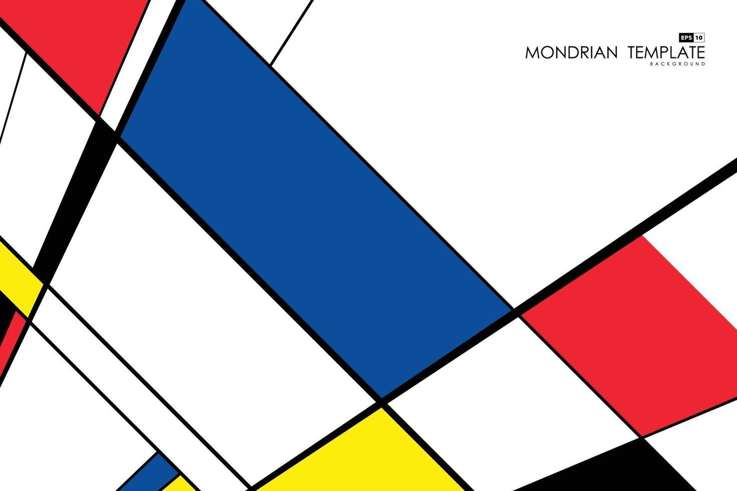 Abstract mondrian template design artwork retro perspective background. vector eps10