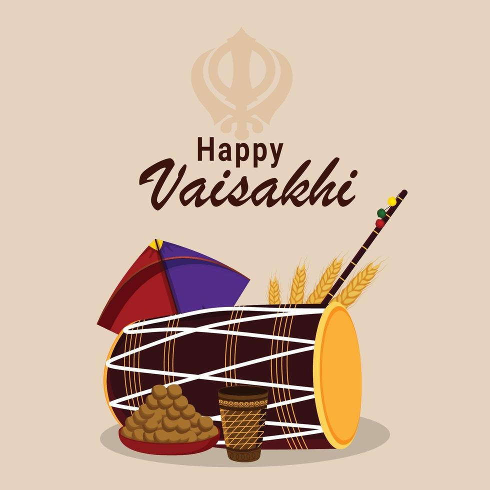 ilustración vectorial de la celebración de vaisakhi del festival punjabi vector