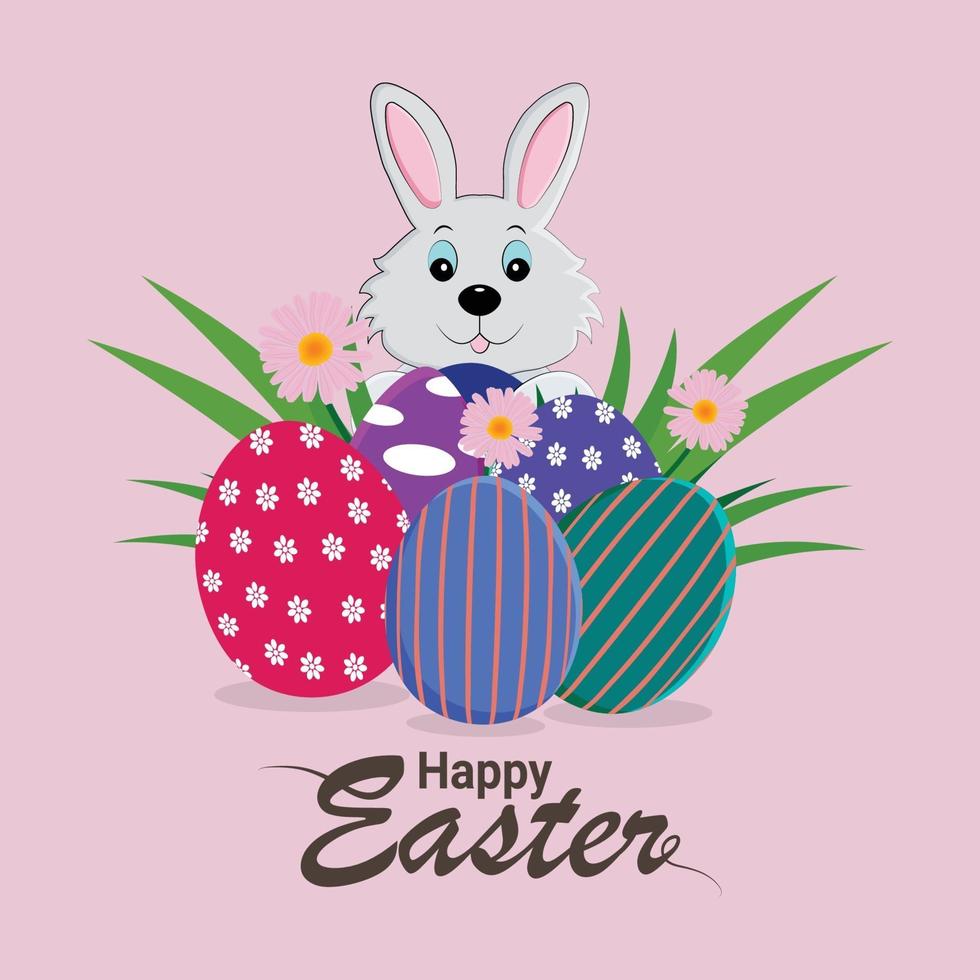 Flat easter design concept and background vector