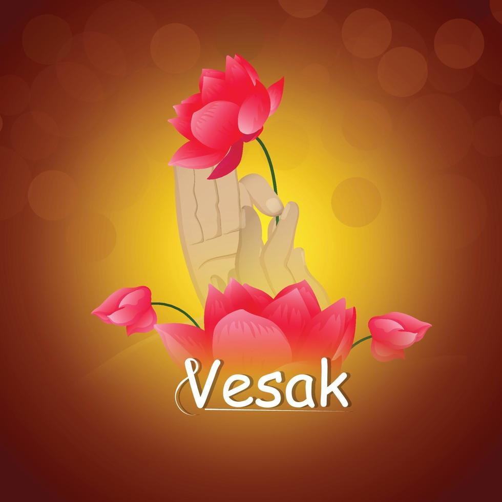 Happy vesak celebration background vector