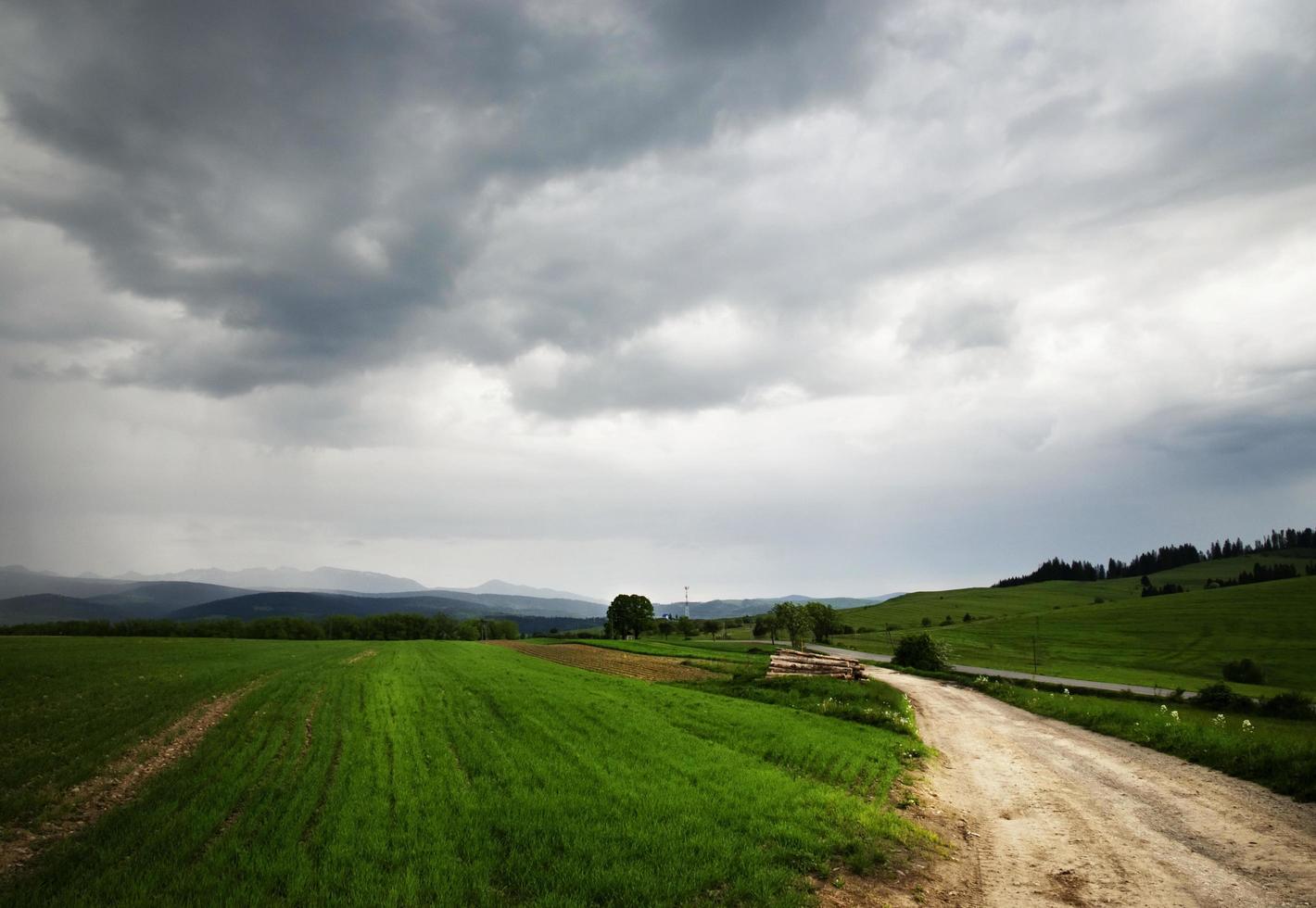 Mountain scenery with clouds before rain photo