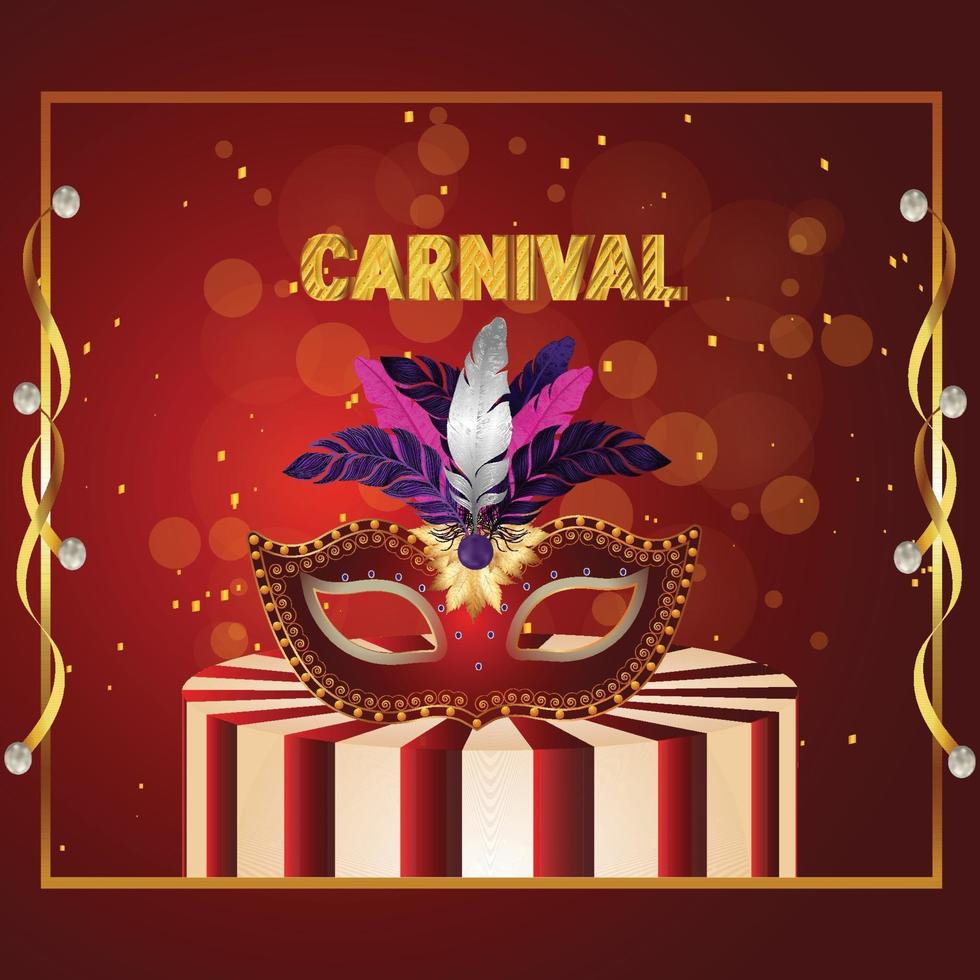 Carnival brazil event with  creative mask vector