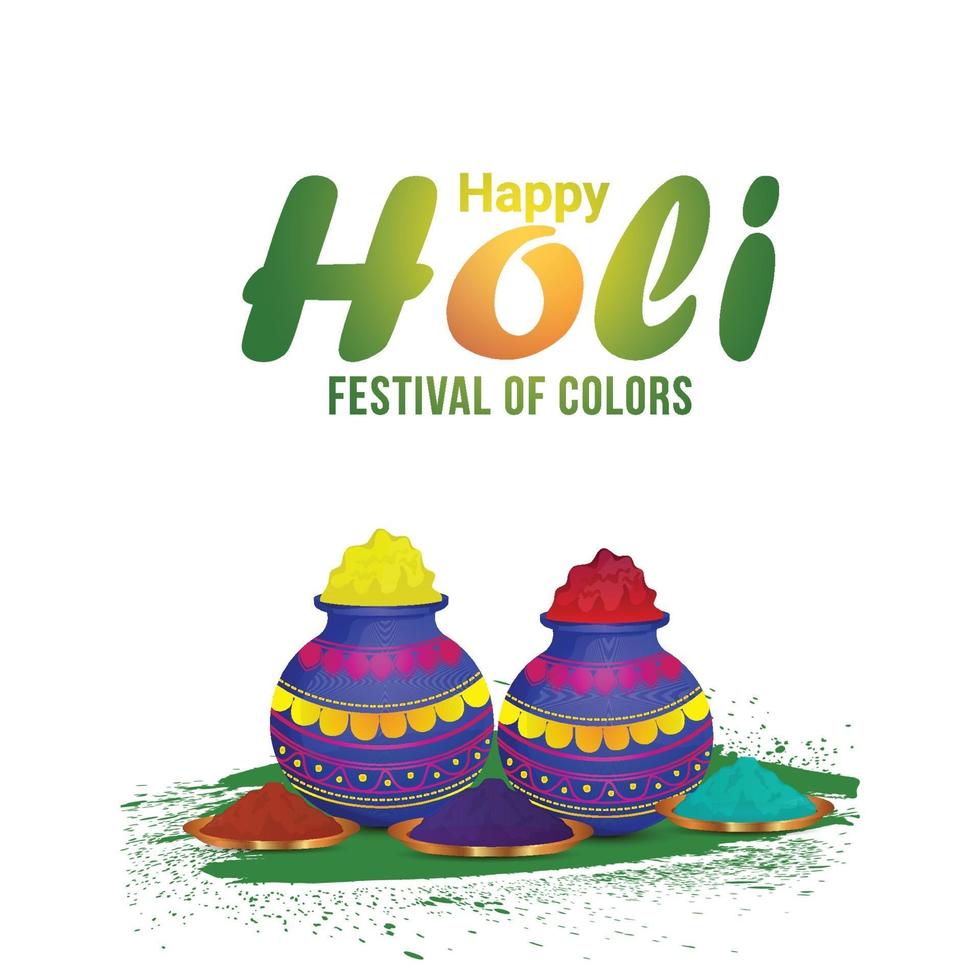 fondo y tarjeta de felicitación del festival tradicional indio holi vector