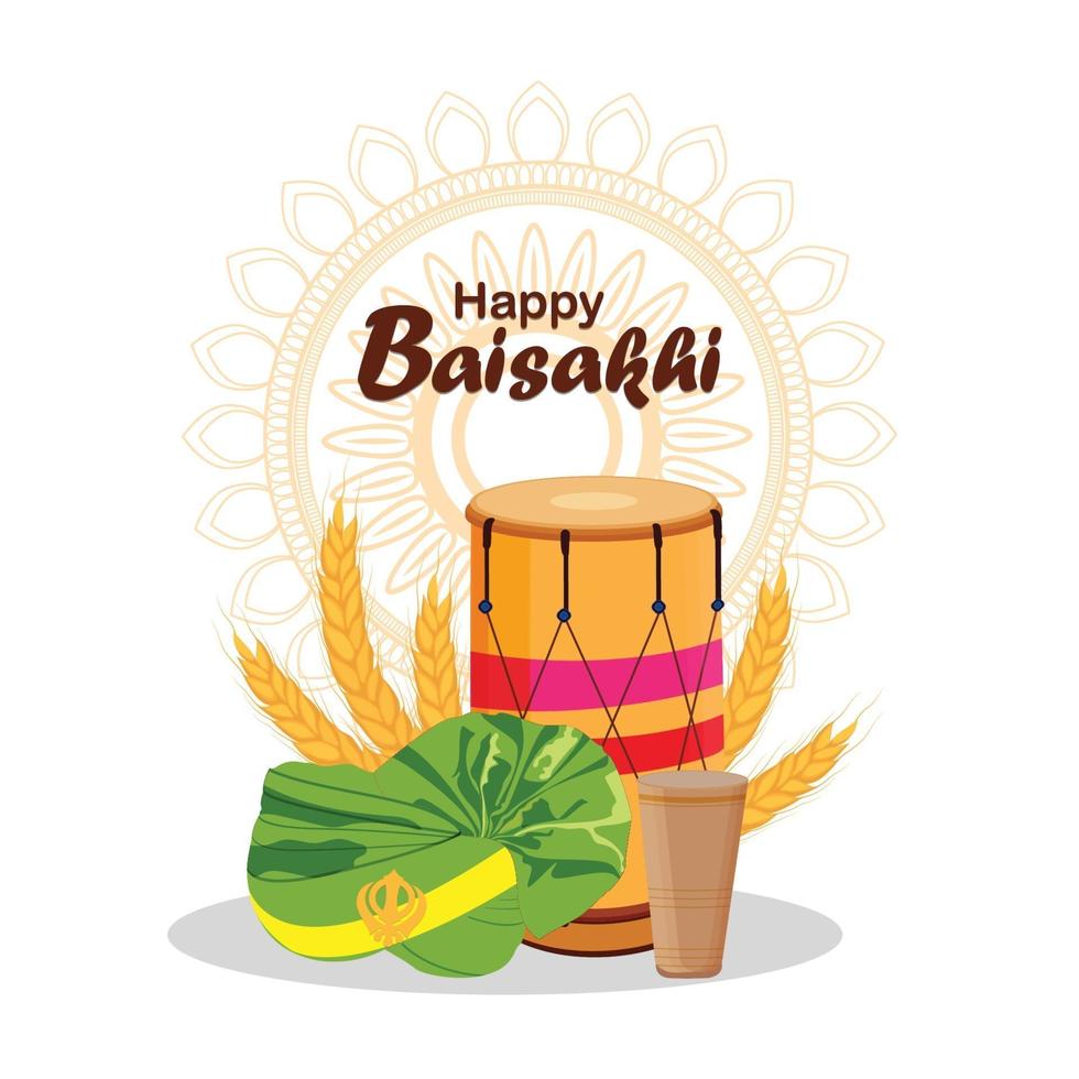 Happy vaisakhi creative illustration and background vector
