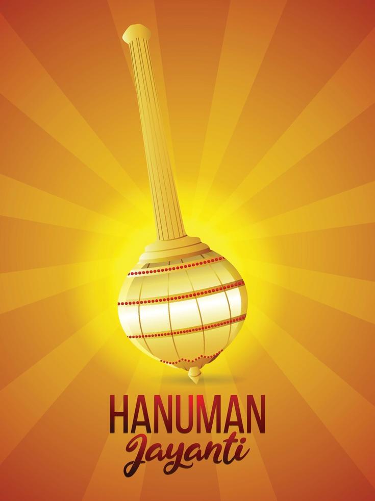 ilustración creativa del arma de lord hanuman para hanuman jayanti vector