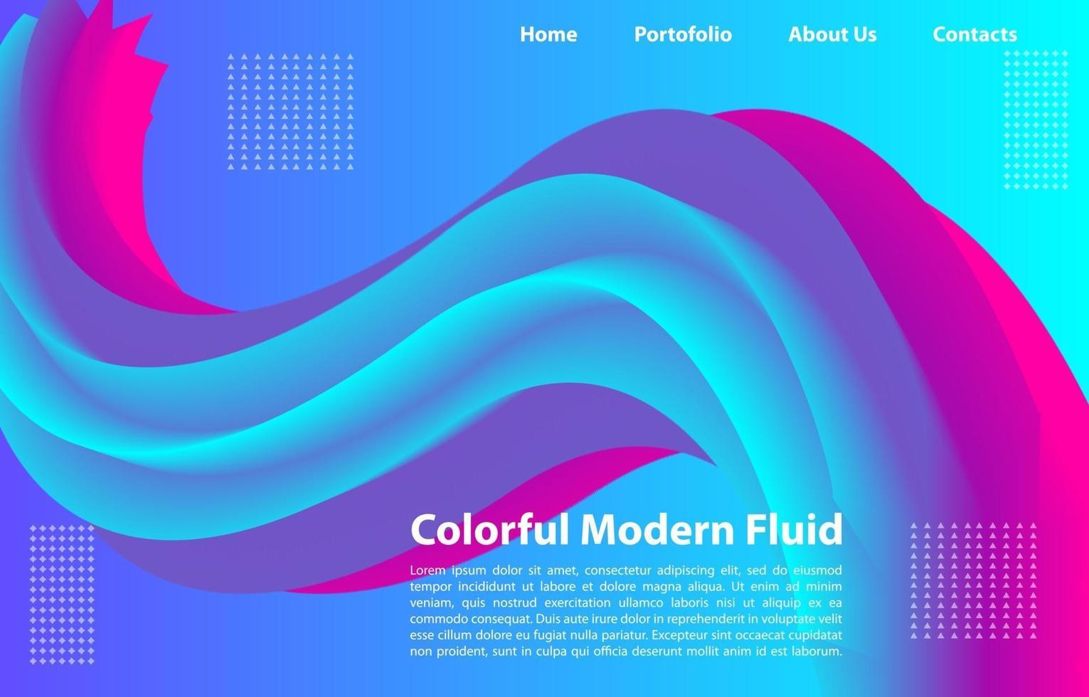 Colorful 3D Modern fluid background.Design template for landing page, banner, posters, cover,etc. vector