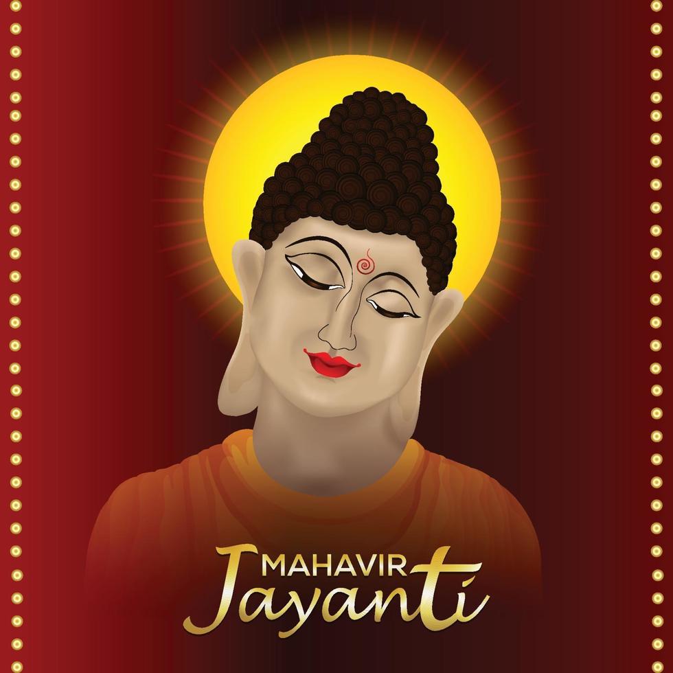 mahavir jayanti ilustración y fondo vector