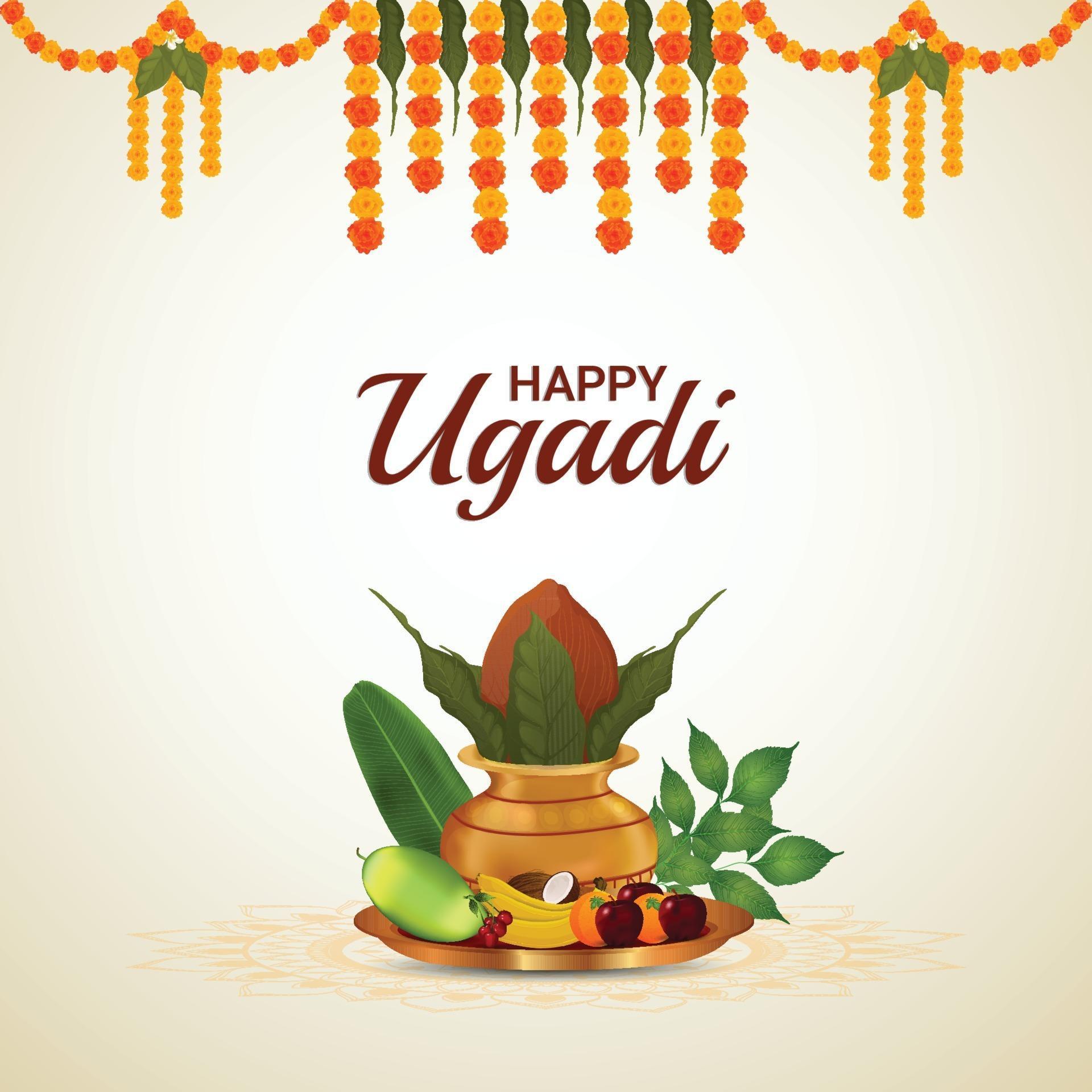 Happy ugadi or gudi padwa greeting card 2155361 Vector Art at Vecteezy