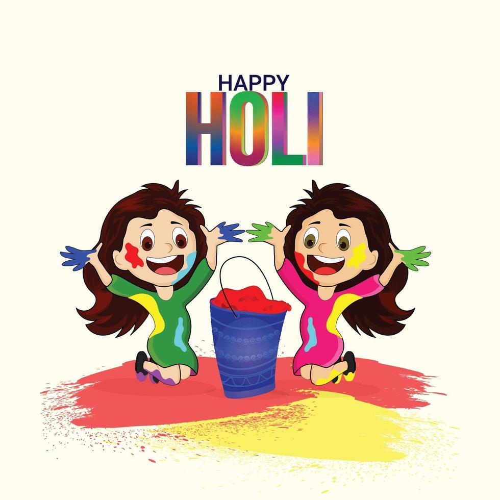 Creative illustration of happy holi festival celebration vector