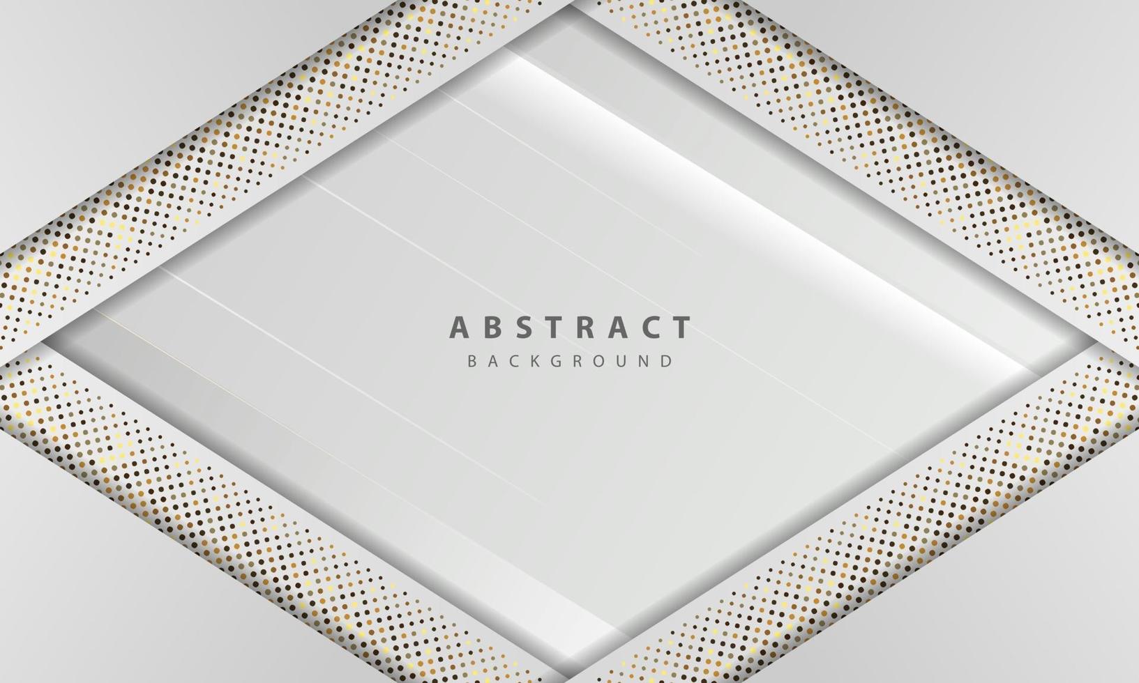 vector de fondo blanco abstracto. vector de diseño de concepto elegante. textura con decoración de elementos de puntos de brillos plateados.