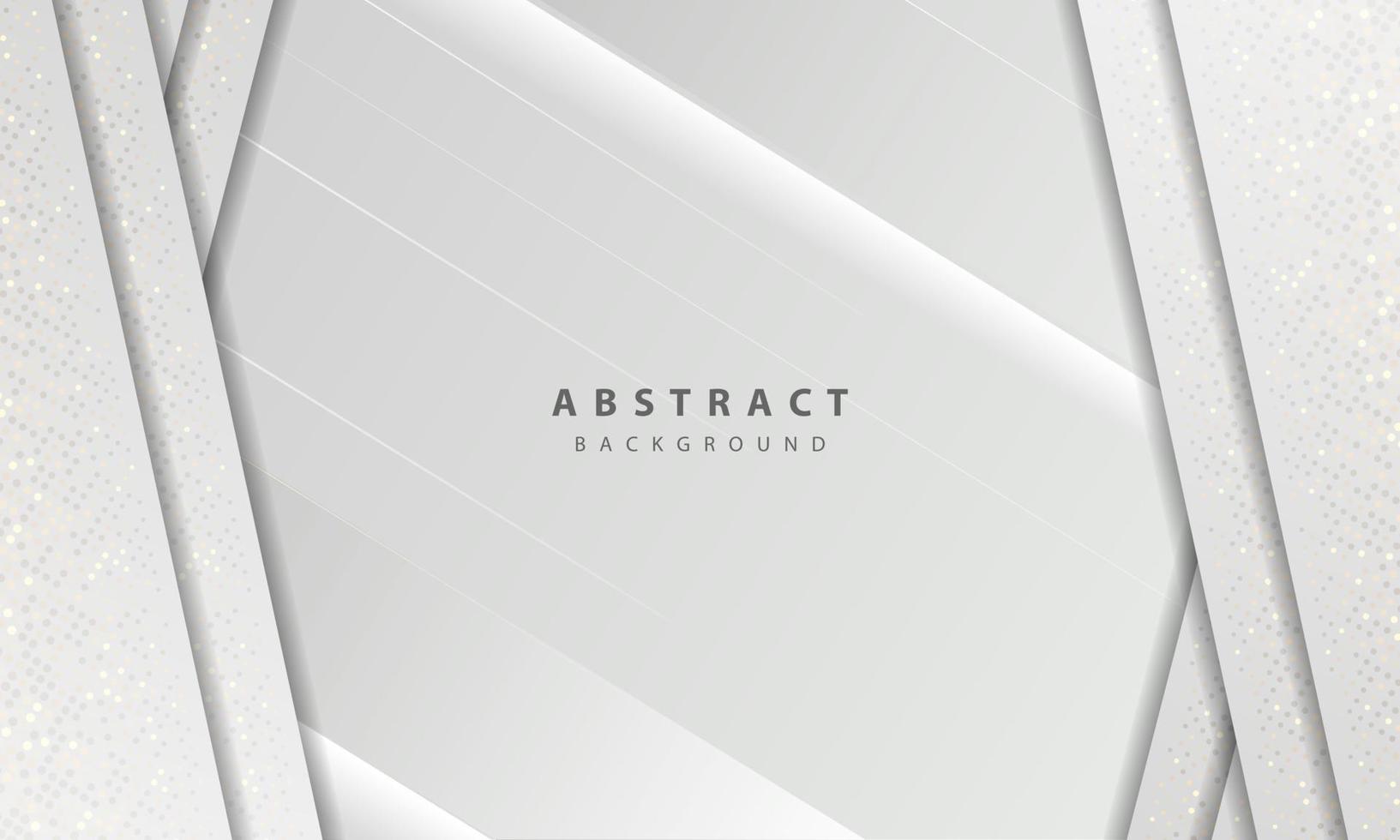 Luxury and modern concept texture with silver glitters dots element decoration. White abstract background with paper shapes overlap layers. vector