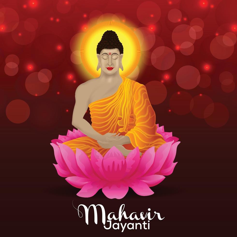 feliz mahavir jayanti celebración antecedentes vector