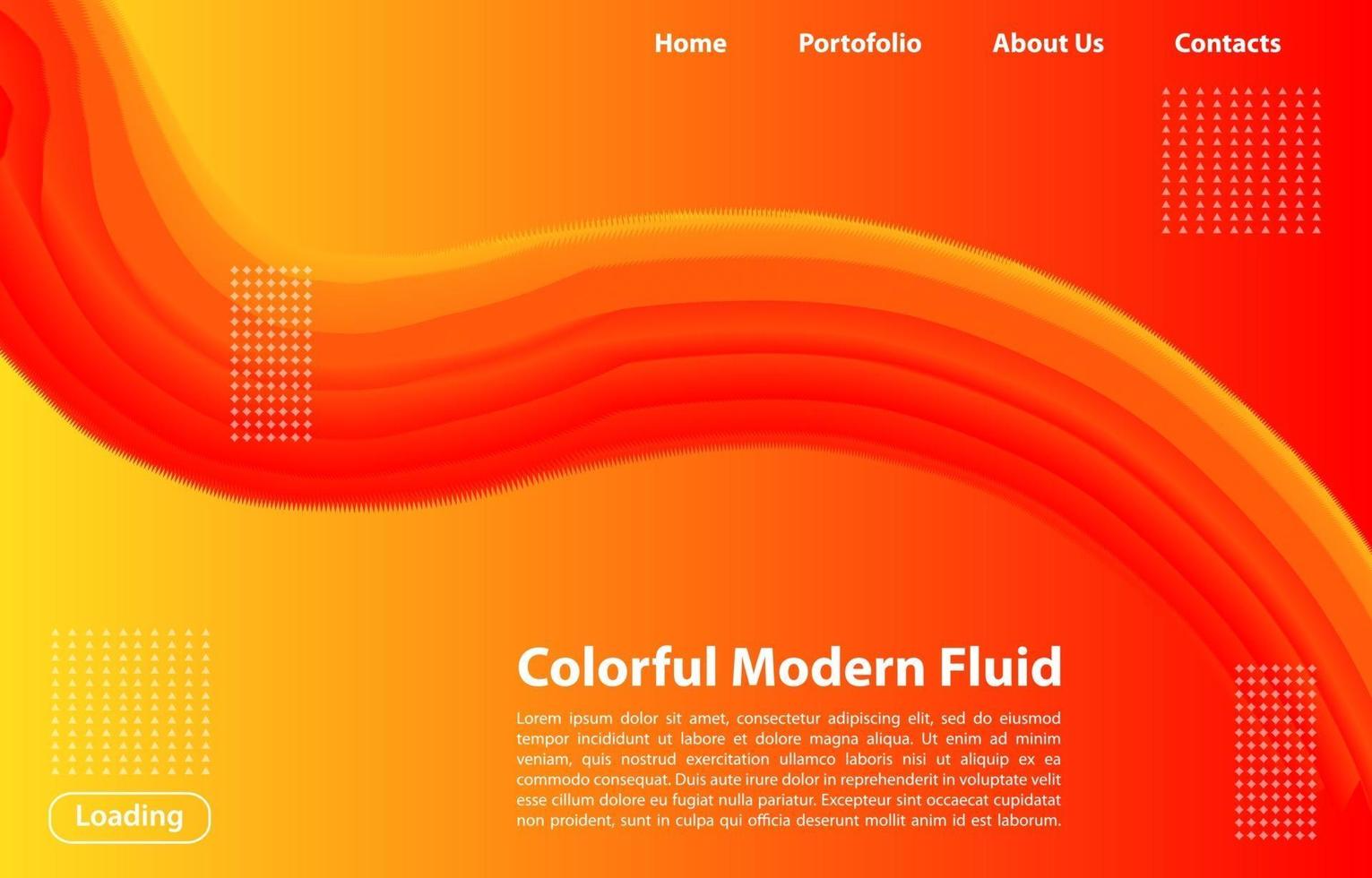 3D Abstract Fluid Shape with Gradient.Landing Page Concept in Orange Color. Abstract orange color geometric shapes background. vector