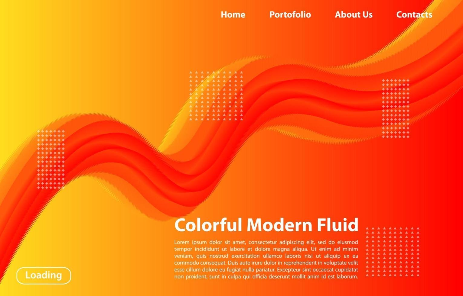 3D Abstract Fluid Shape with Gradient.Landing Page Concept in Orange Color. Abstract orange color geometric shapes background. vector