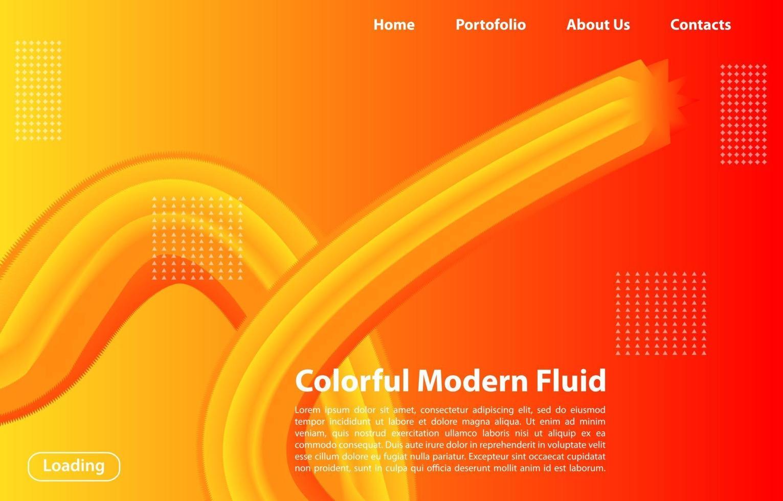 3D Abstract Fluid Shape with Gradient.Landing Page Concept in Orange Color. Abstract orange color geometric shapes background. vector