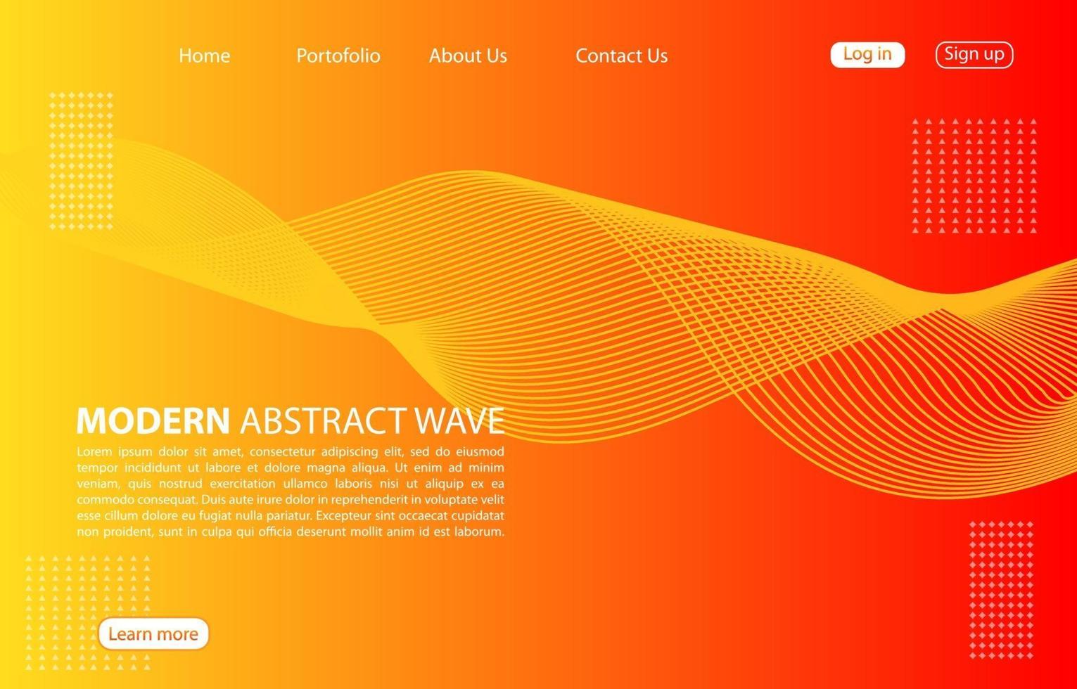 Modern abstract wave background.Landing page abstract wave design. orange background. vector