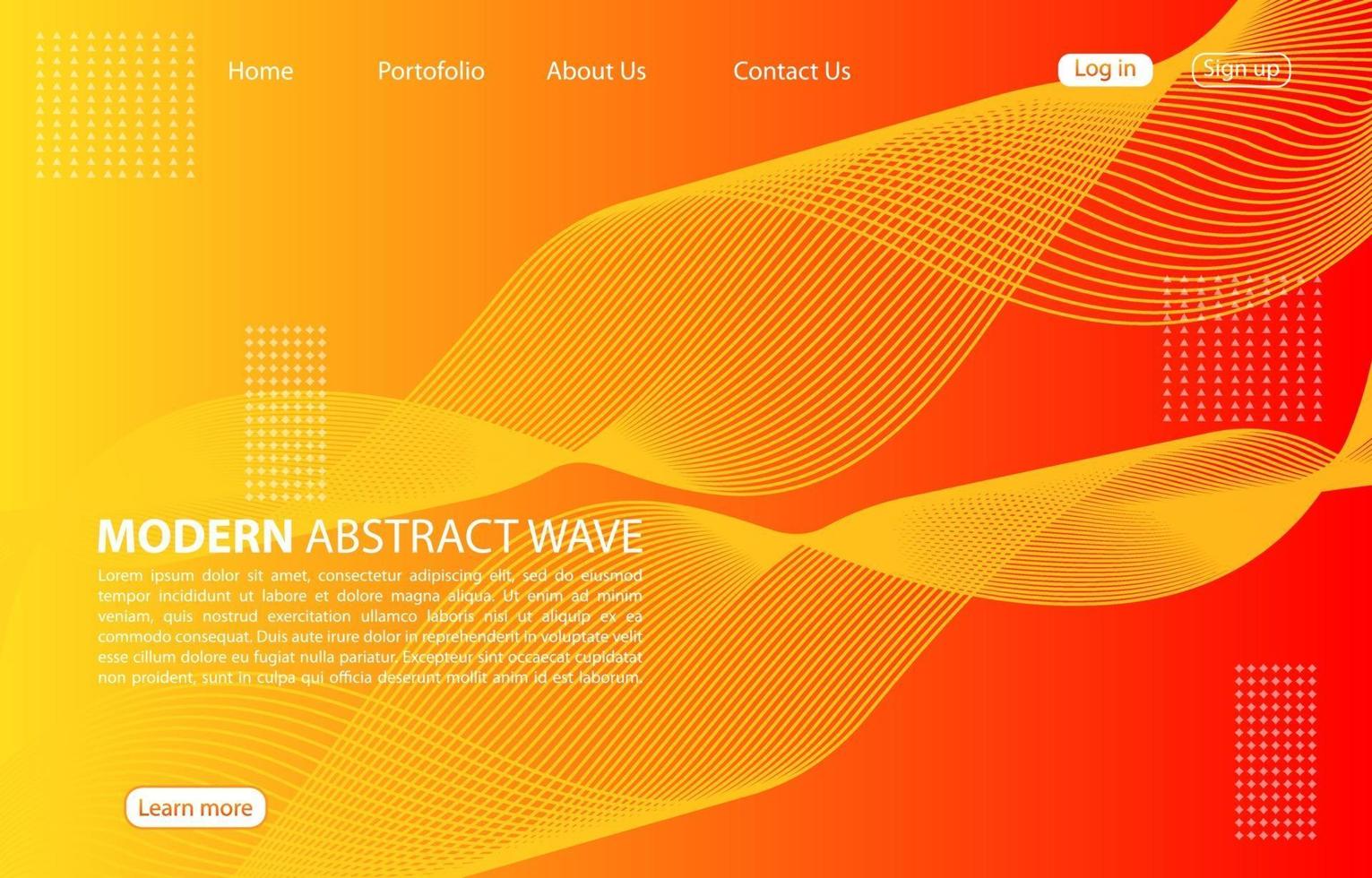 Modern abstract wave background.Landing page abstract wave design. orange background. vector