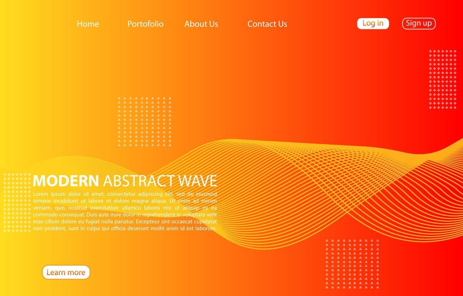 Modern abstract wave background.Landing page abstract wave design. orange background. vector