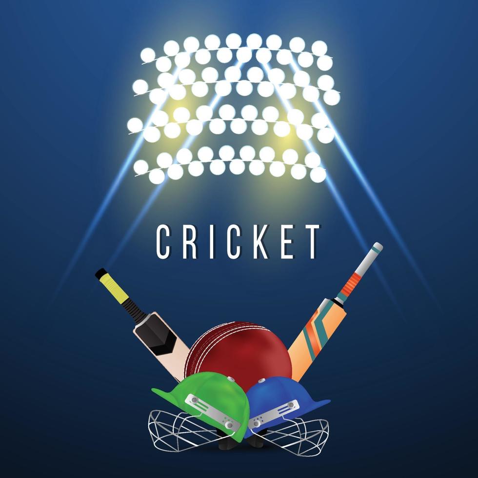 Cricket leagur championship with cricket helmet vector