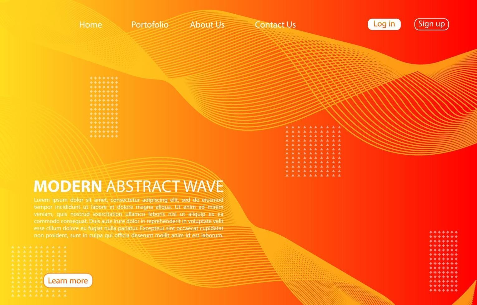 Modern abstract wave background.Landing page abstract wave design. orange background. vector