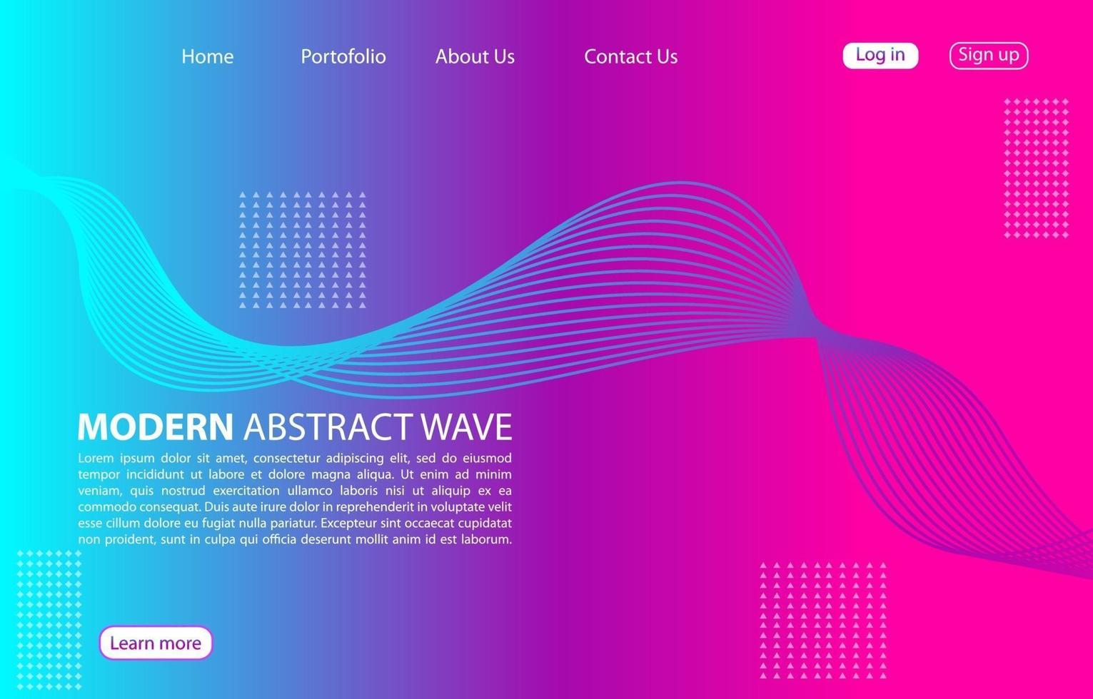 Colorful Modern abstract wave background.Landing page abstract wave design. purple color background. vector