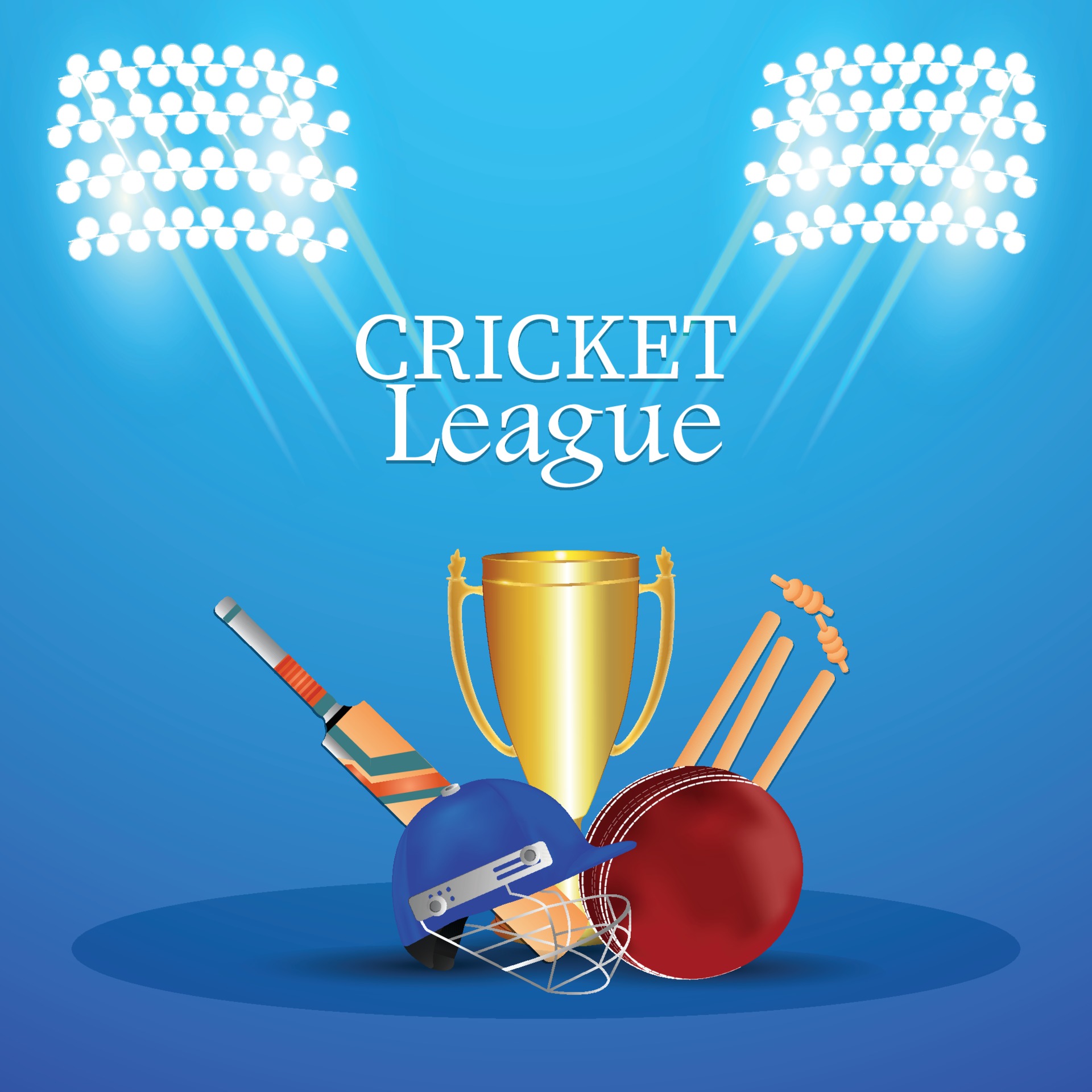 Cricket championship tournament match with cricket equipment 2155900