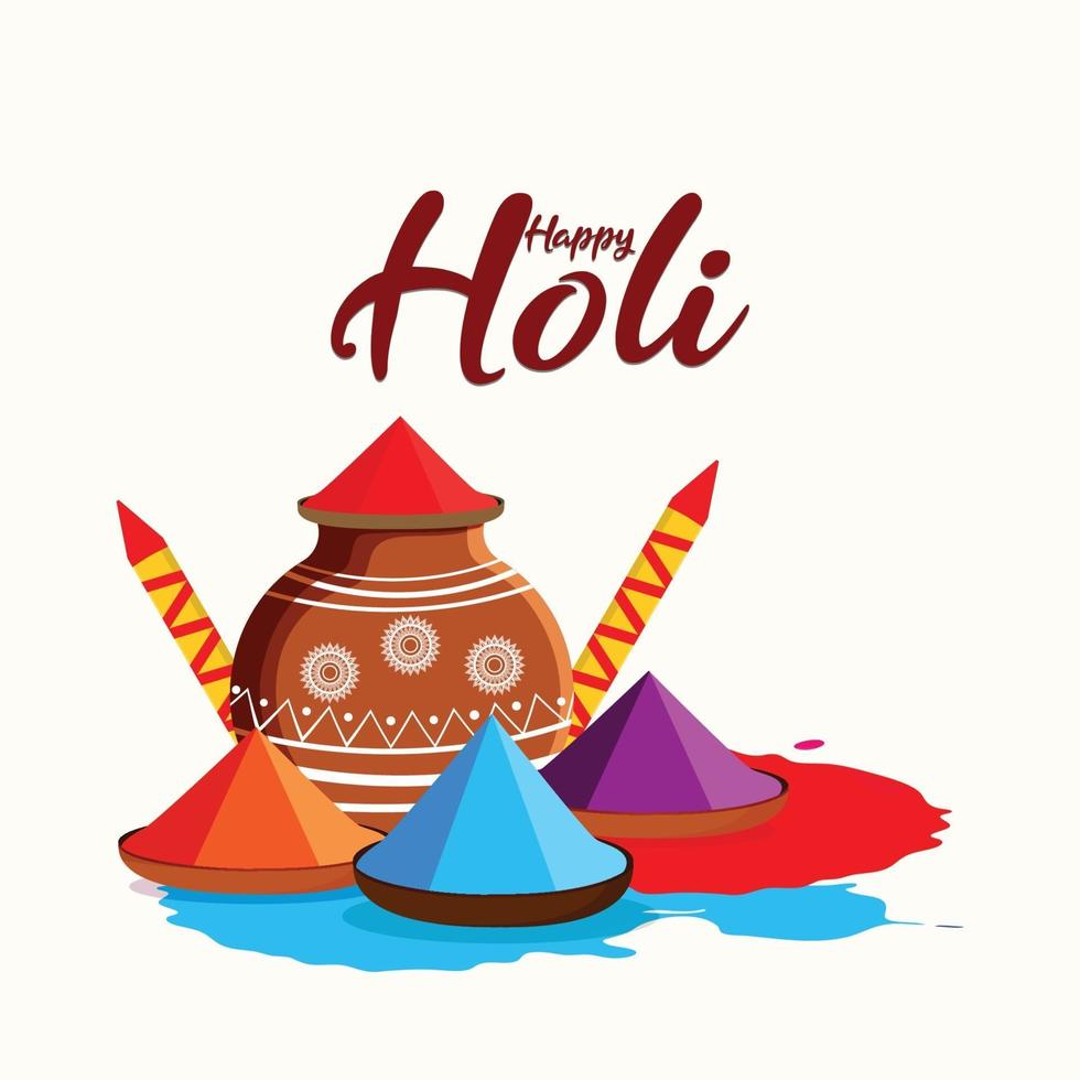 Happy holi indian hindu festival background vector