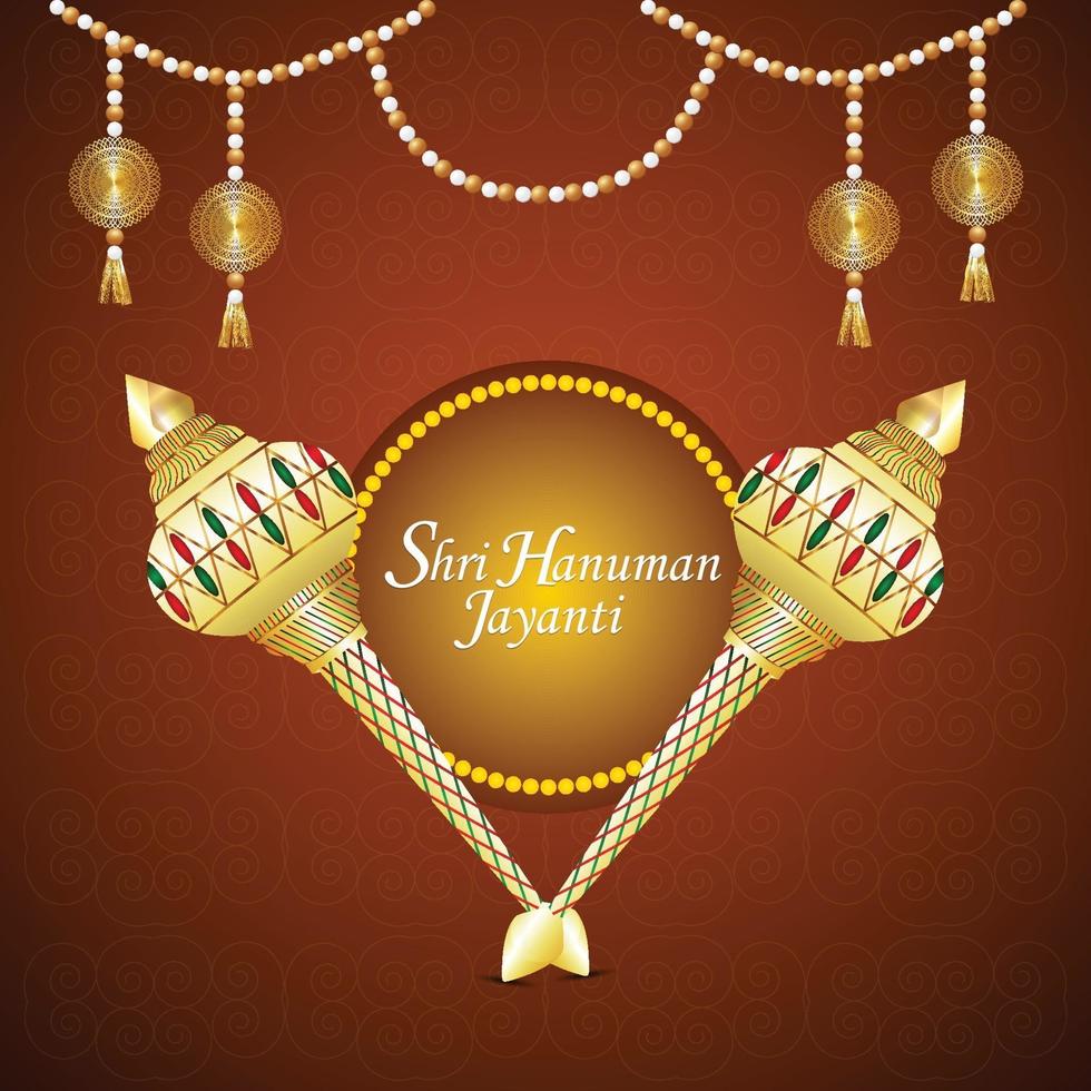 hanuman jayanti señor creativo hanuman arma y flor vector