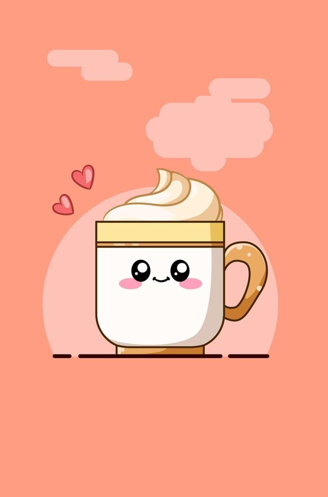 cute cup with soda cartoon illustration vector