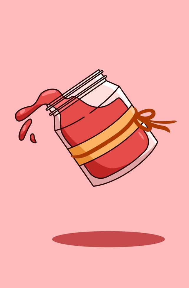 sweet strawberry jam cartoon illustration vector