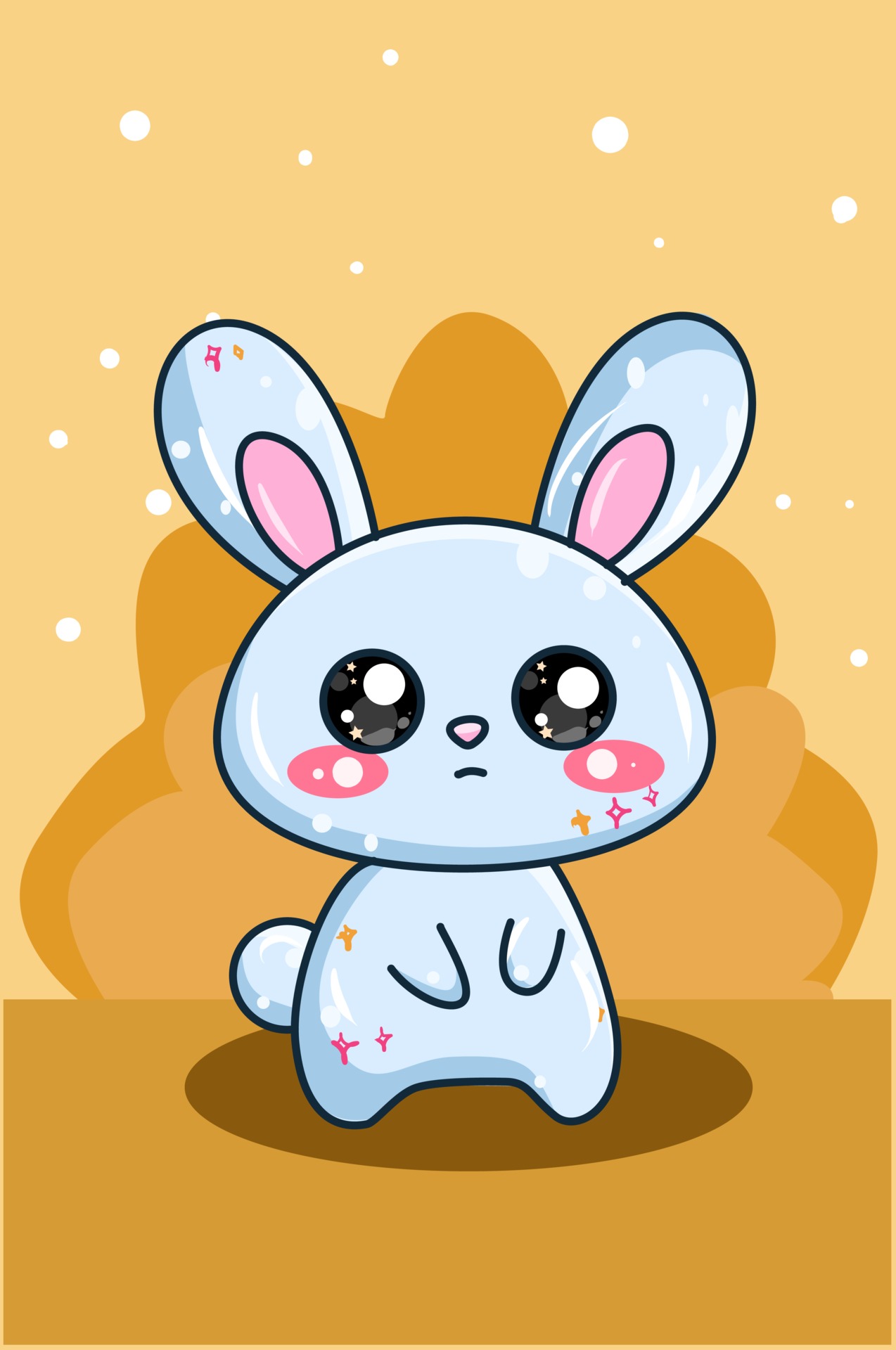 cute and happy baby blue rabbit cartoon illustration 2155977 Vector Art at  Vecteezy