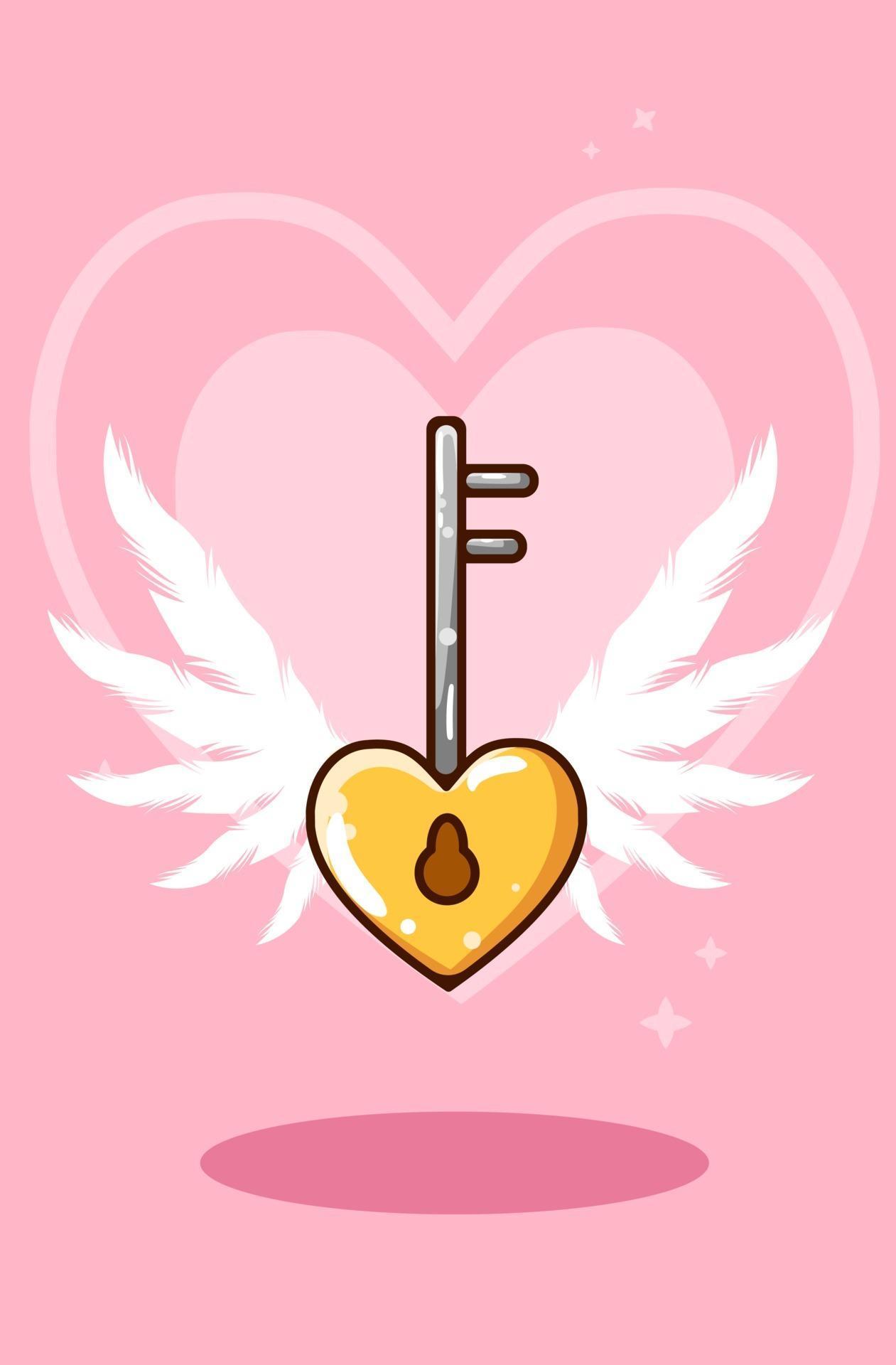 Download Cartoon illustration of heart shaped keychain 2156133 ...