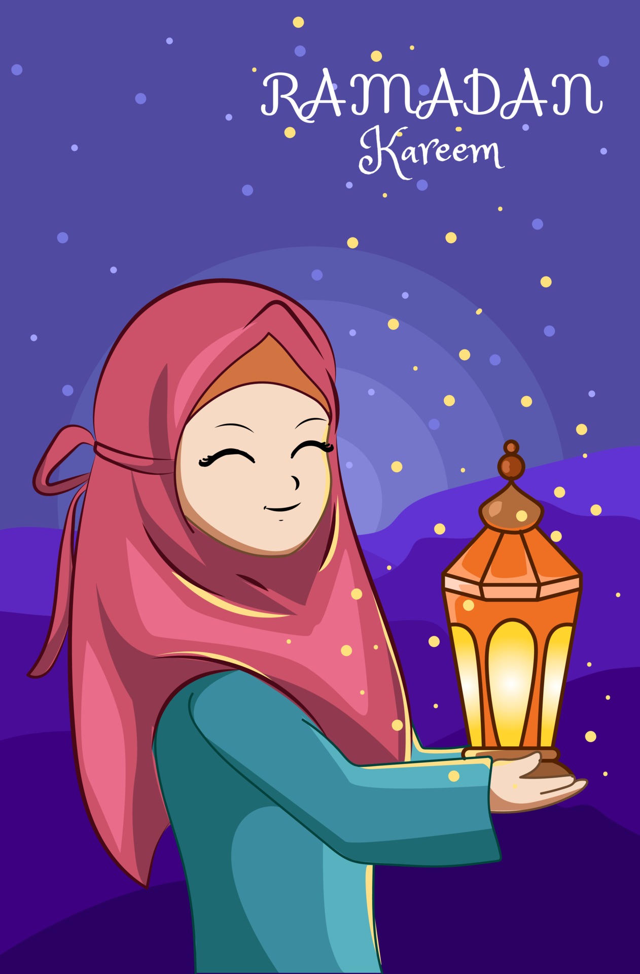 Beautiful girl with lantern at night ramadan kareem cartoon illustration 2156318 Vector Art at Vecteezy Beautiful girl with lantern at night ramadan kareem cartoon illustration 2156318 Vector Art at Vecteezy