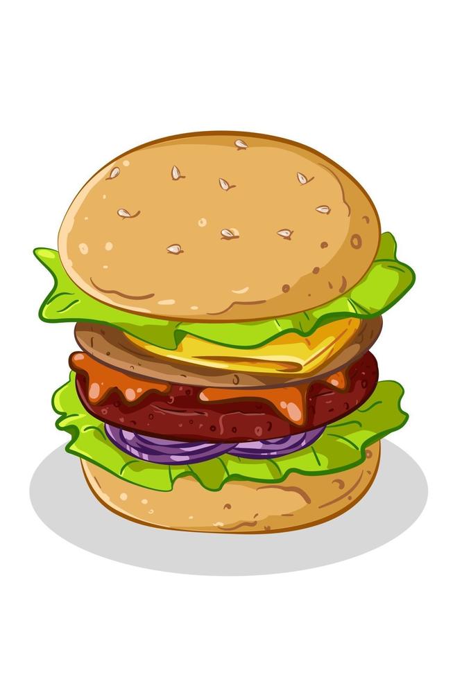 una ilustración de vector de hamburguesa dulce