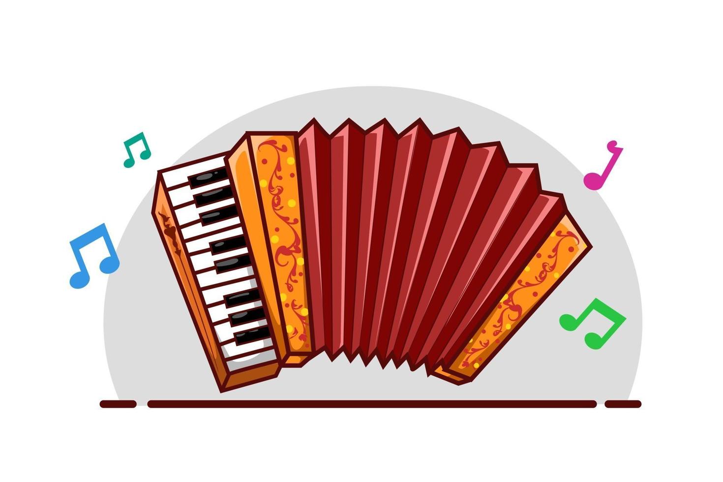 ilustración de instrumento musical de acordeón vector