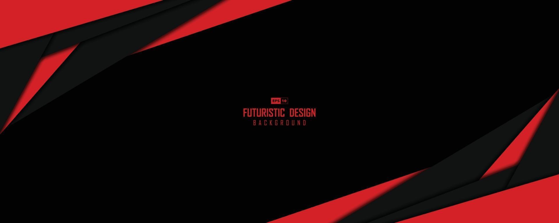 Abstract wide window of black and red technology template design artwork background. illustration vector eps10