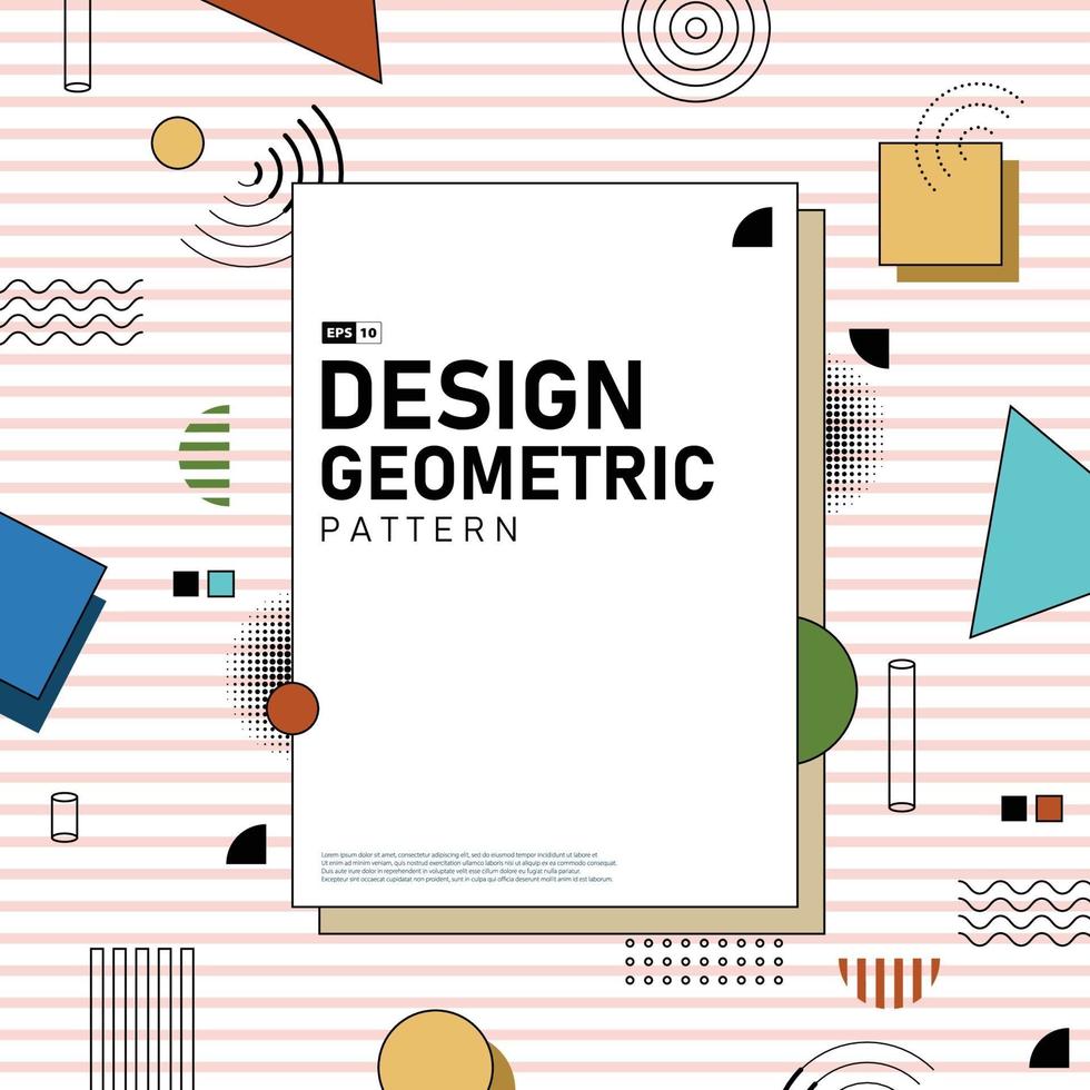 Diseño de portada abstracta de fondo de obra de arte de patrón geométrico. ilustración vectorial eps10 vector