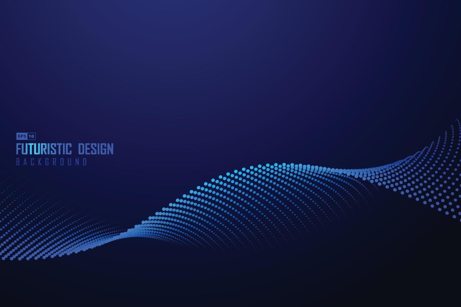 Abstract gradient blue wavy line of particle pattern artwork background. illustration vector eps10