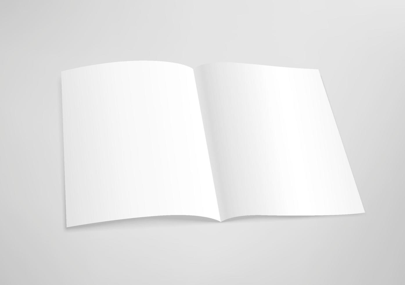 Opened blank paper book. Template for design. Vector mockup