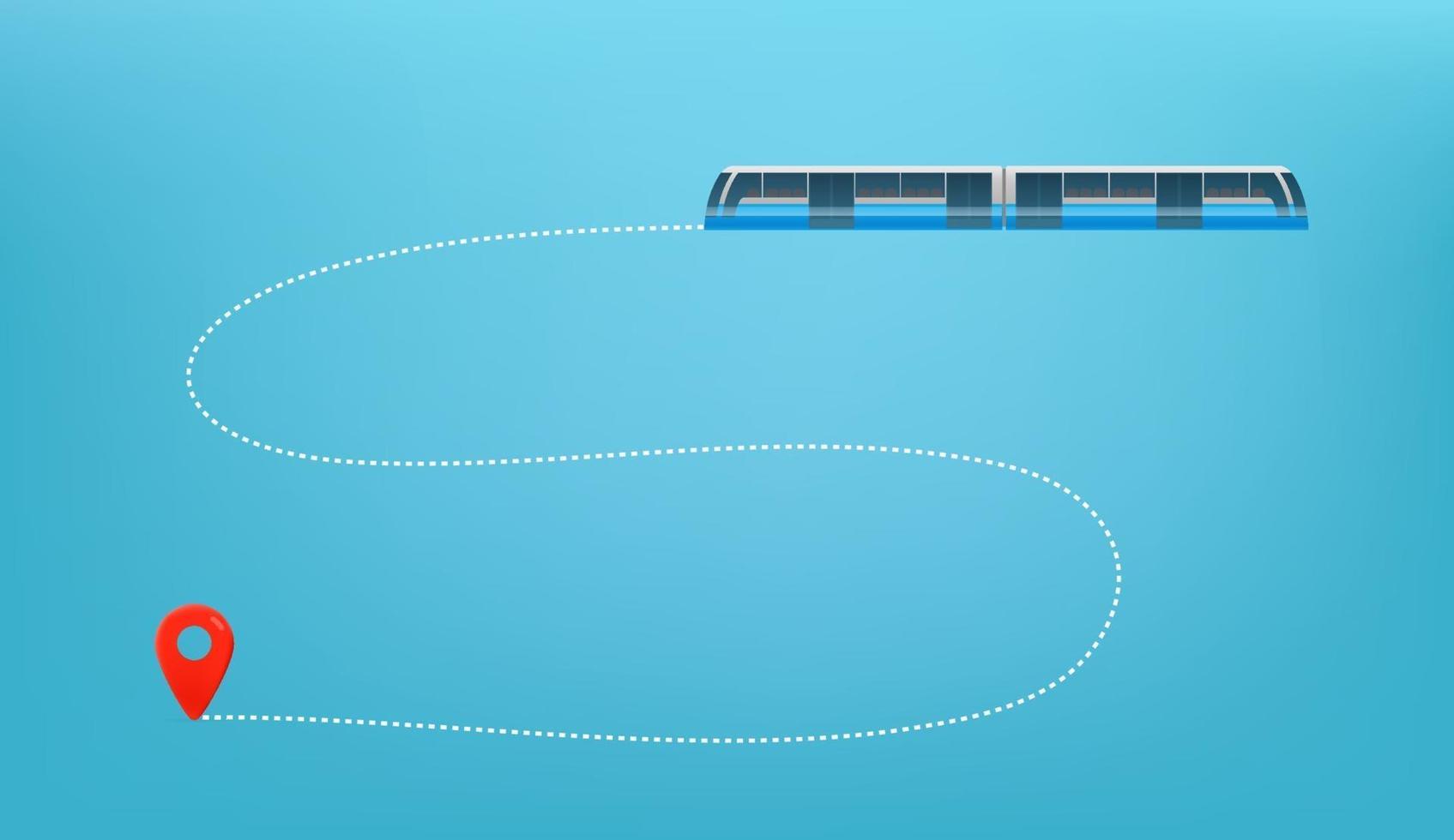 Modern train path. Summer travel vector illustration