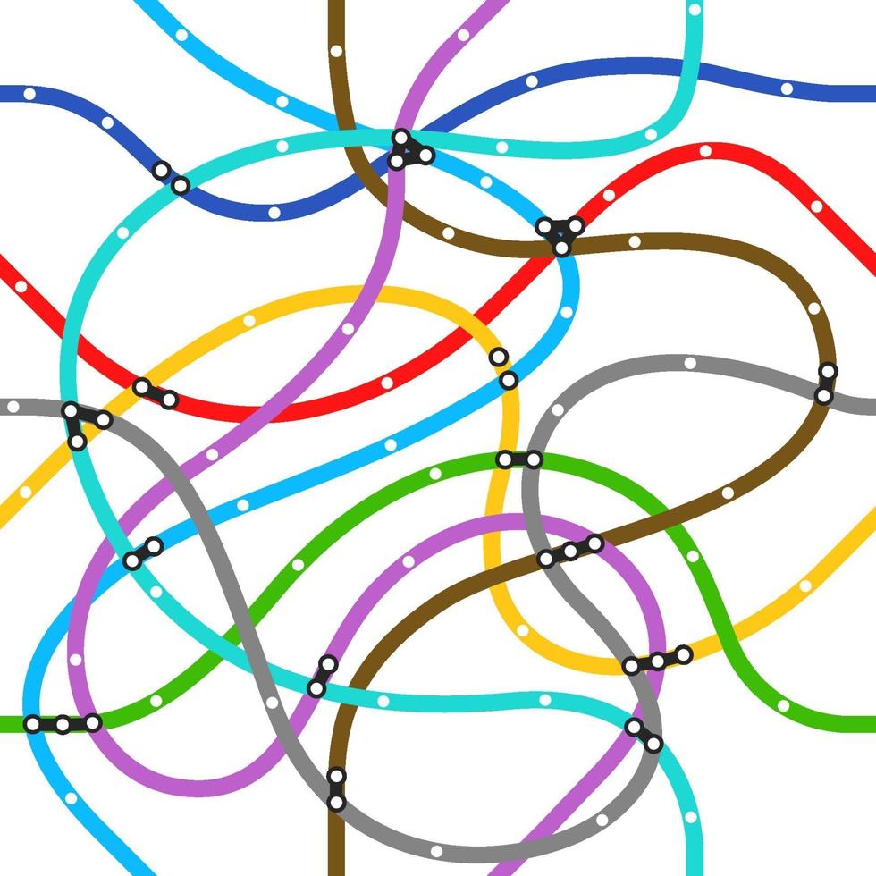 Abstract color metro scheme. Seamless vector pattern