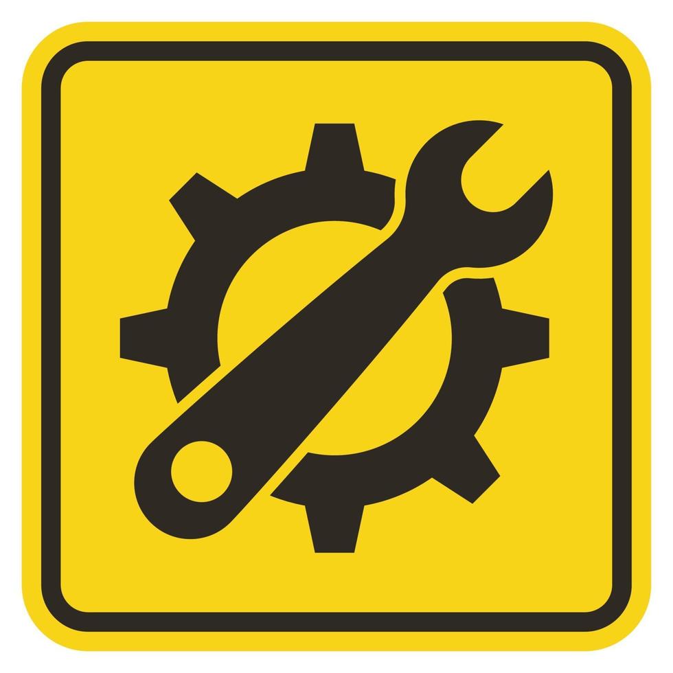 Symbol Service Tool Sign On Yellow Background vector