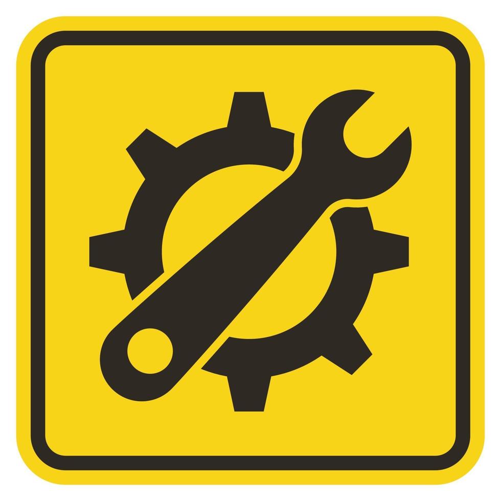 Symbol Service Tool Sign On Yellow Background vector