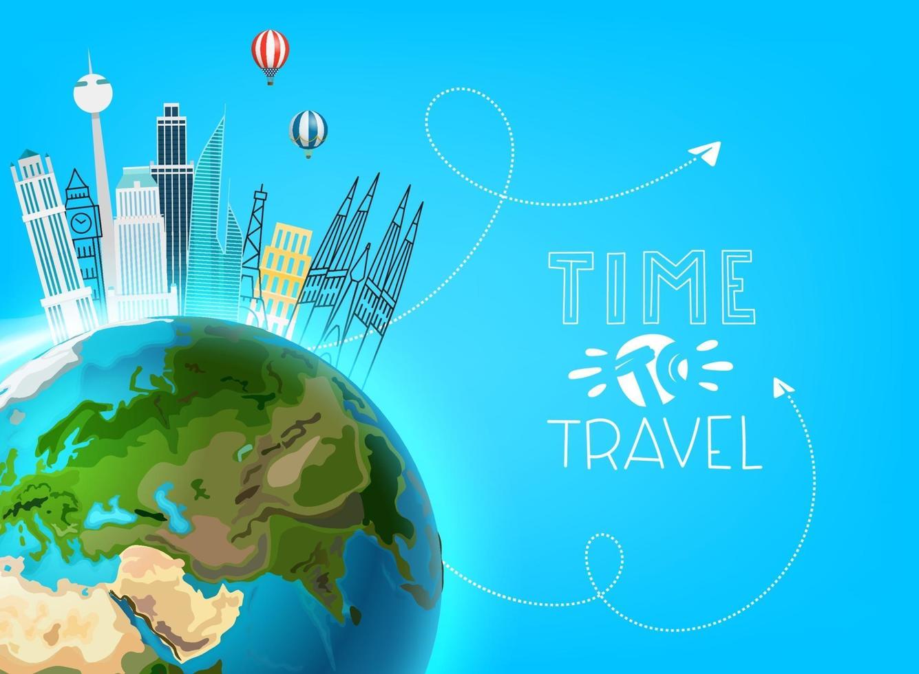 Travel destination concept. Vector illustration with the Earth