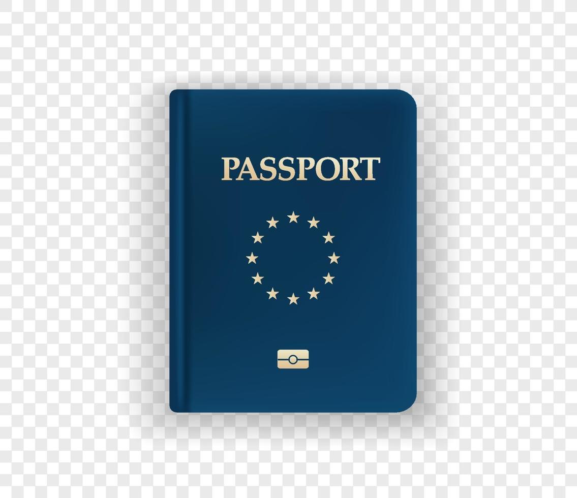 Ilustración de vector de pasaporte aislado sobre fondo transparente