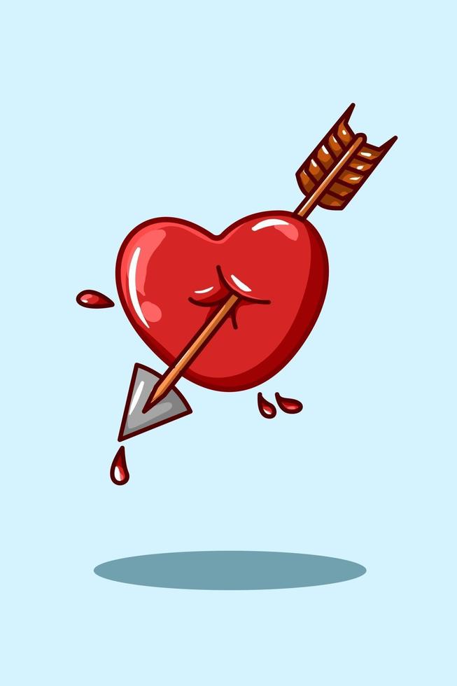 Love with arrow illustration vector