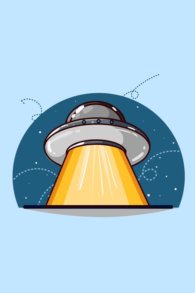 UFO illustration hand drawing vector