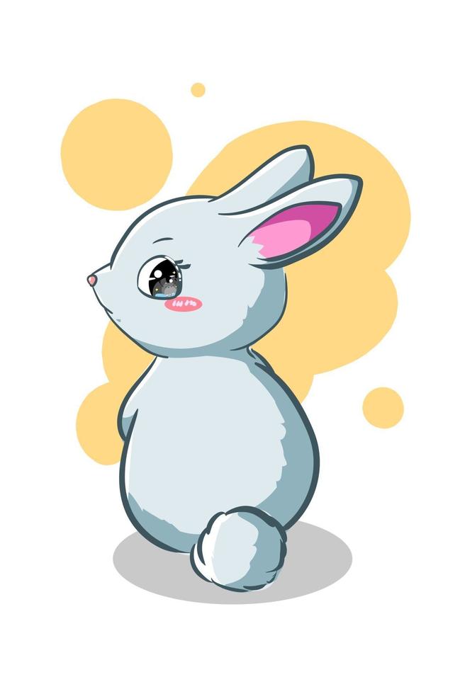 Blue pretty rabbit vector illustration