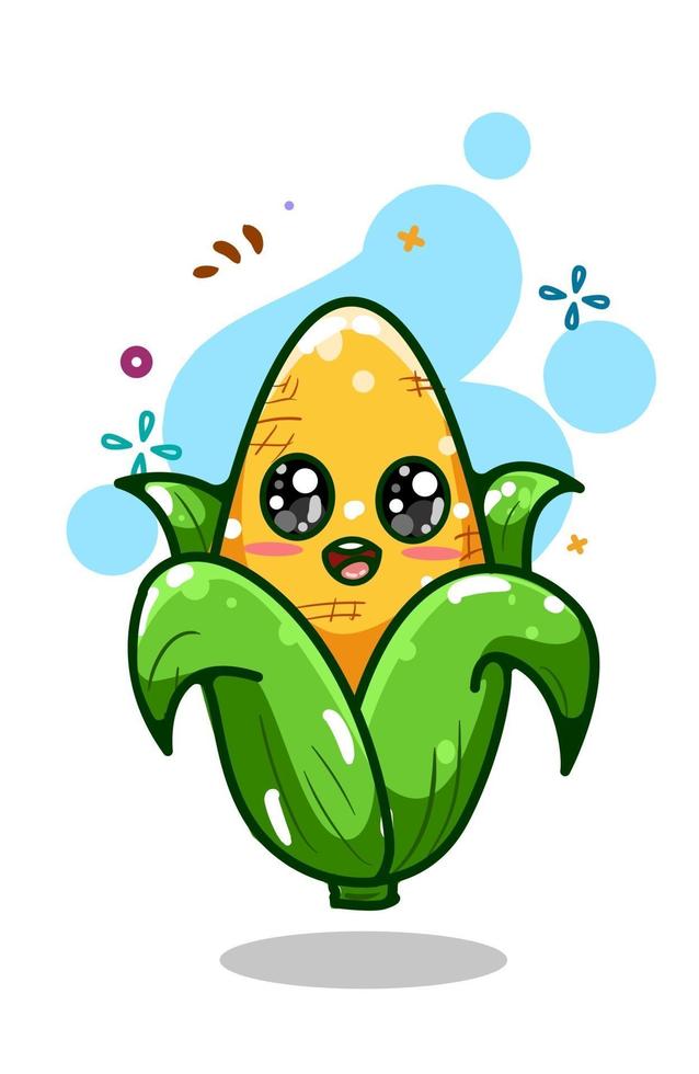 A cute corn illustration hand drawing vector